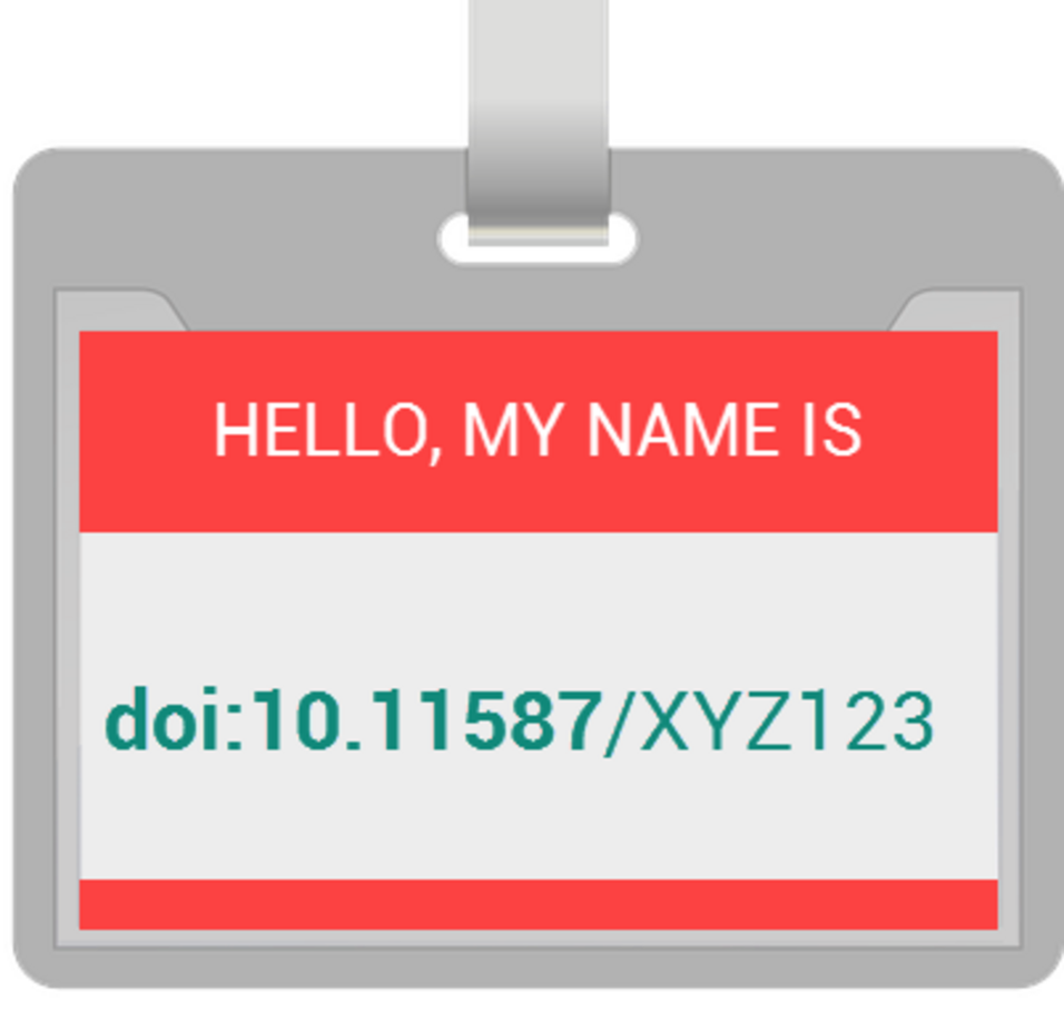 A name tag showing the AUSSDA-specific DOI