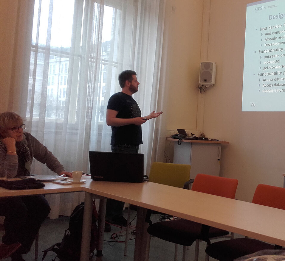 Presentation being held at the DataverseEU project meeting